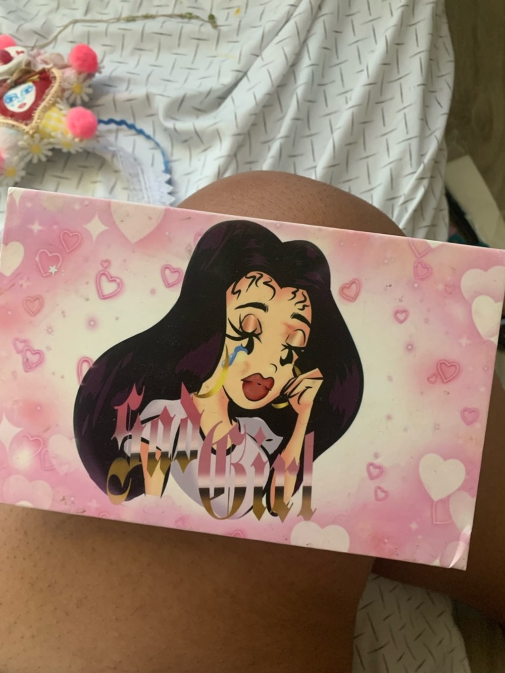 SAD GORL NO LONGER SOLD ONLINE Pink Heart Graphic Makeup Palette or Case
